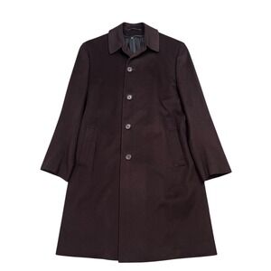 Loro Piana Overcoat Mens 42R Brown Chocolate 100% Cashmere Storm System Bespoke